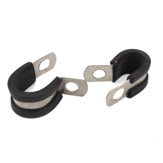 10 PCS Car Rubber Cushion Pipe Clamps Stainless Steel Clamps, Size: 3/16 inch (5mm)