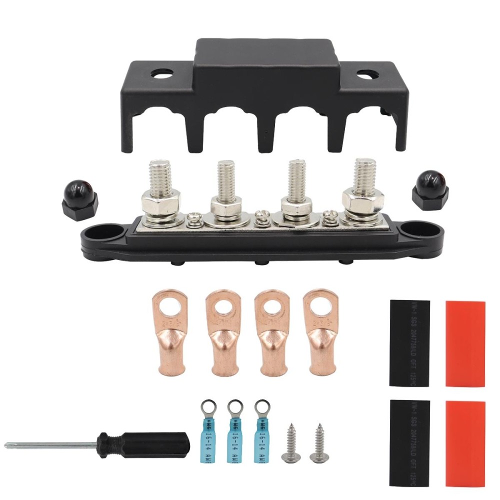 CP-4017 M10+M8 Power Distribution Block Terminal Studs with Terminals(Black)