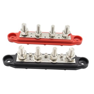 CP-4018 M10+M8 Power Distribution Block Terminal Studs Set with Terminals(Black + Red)