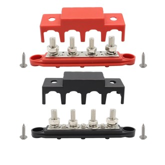 CP-4018 M10+M8 Power Distribution Block Terminal Studs Set with Terminals(Black + Red)