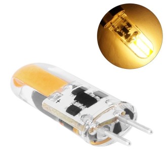 GY6.35 2W 110-140LM LED 1505 COB Corn Light Bulb, AC/DC 12V (Warm White)