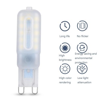 6 PCS G9 LED Corn Lamp 2835 Patch Energy-Saving Light Bulb, Power: 3W 14 Beads Milky White Mask(Dimming IC-Warm White)