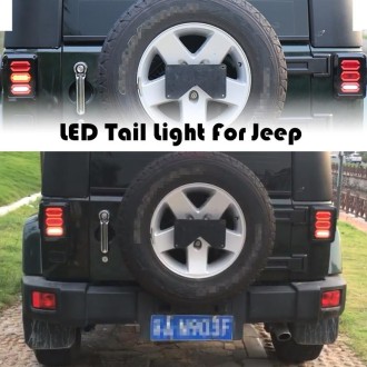 1 Pair 15W DC 12V IP67 4 in 1 Car LED Tail Lights / Driving Lights / Brake Lights/Turn Reverse, US Version