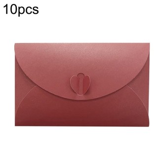 10pcs Love Buckle Pearl Paper Hot Stamping Envelope Invitation Letter(Purple)