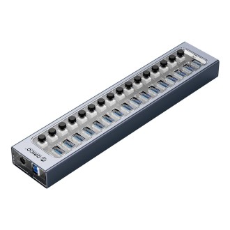 ORICO AT2U3-16AB-GY-BP 16 Ports USB 3.0 HUB with Individual Switches & Blue LED Indicator(AU Plug)