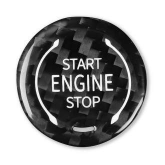 Car Carbon Fiber Engine Start Stop Ignition Button for Chevrolet Corvette C8 2020-2021(Black)