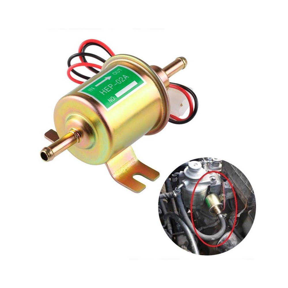 HEP-02A Universal Car 24V Fuel Pump Inline Low Pressure Electric Fuel Pump (Gold)