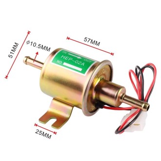 HEP-02A Universal Car 24V Fuel Pump Inline Low Pressure Electric Fuel Pump (Gold)