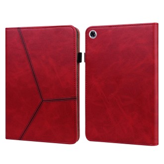 For Lenovo Tab M10 HD Gen 2 Solid Color Embossed Striped Leather Case(Red)