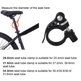 5 PCS Bicycle Accessories Quick Release Clip Road Bike Seatpost Clamp, Size: 34.9mm(Black)