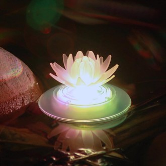 Outdoor Solar Water Floating Light Colorful Pond Decorative Lamp(Lotus)