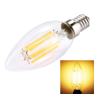 C35 E14 6W Dimmable LED Filament Light Bulb, 6 LEDs 450 LM Retro Energy Saving Light for Halls, AC 220V