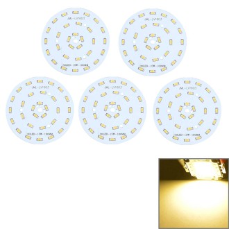 5 PCS 15W SMD 5730 Aluminum Base Light Panel, 30 LEDs 1350 LM 3000-6500K, Diameter: 100mm(Warm White)