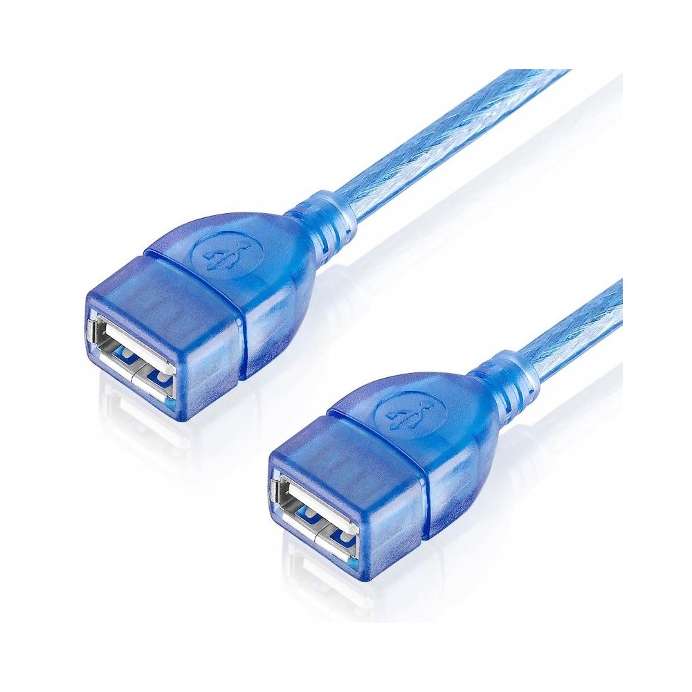 USB 2.0 Type A Female to Female AF/AF Cable, Length: 30cm(Blue)