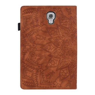 For Galaxy Tab A 10.5 T590 / T595 Calf Pattern Double Folding Design Embossed Leather Case with Holder & Card Slots & Pen Slot &