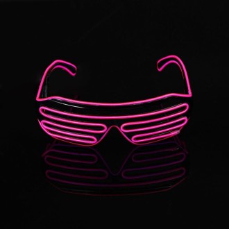 Fluorescence Dance Show Luminescent Glasses LED Two Colors Shutter EL Flashing Glasses(Pink)