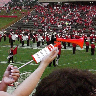 Football Event Fans Hand Pushing Pump Cheering Speaker