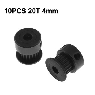 10 PCS GT2 3D Printer Synchronous Wheel Transmission Leather Pulley, Specification: 20 Tooth 4mm Black