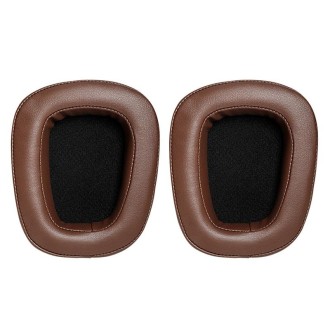 2 PCS For Logitech G633 G933 Protein Skin Earphone Cushion Cover Earmuffs Replacement Earpads(Brown)