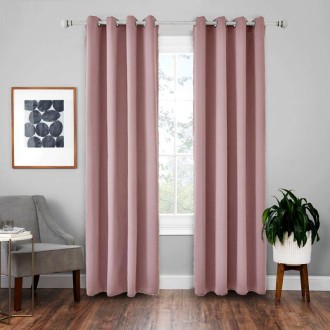 High-precision Curtain Shade Cloth Insulation Solid Curtain, Size:52x63 Inch（132x160CM）(Pink)