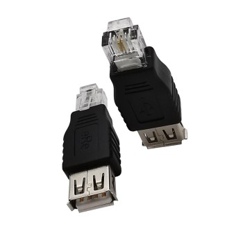 JUNSUNMAY USB Femal to Male RJ11 6P2C Adapter Converter