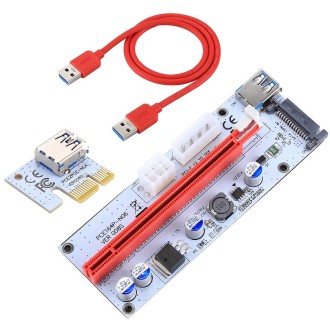 PCE164P-N06 VER008S USB 3.0 PCI-E Express 1x to 16x PCI-E Extender Riser Card Adapter 15 Pin SATA Power 6 Pin + 4 Pin Power Supp