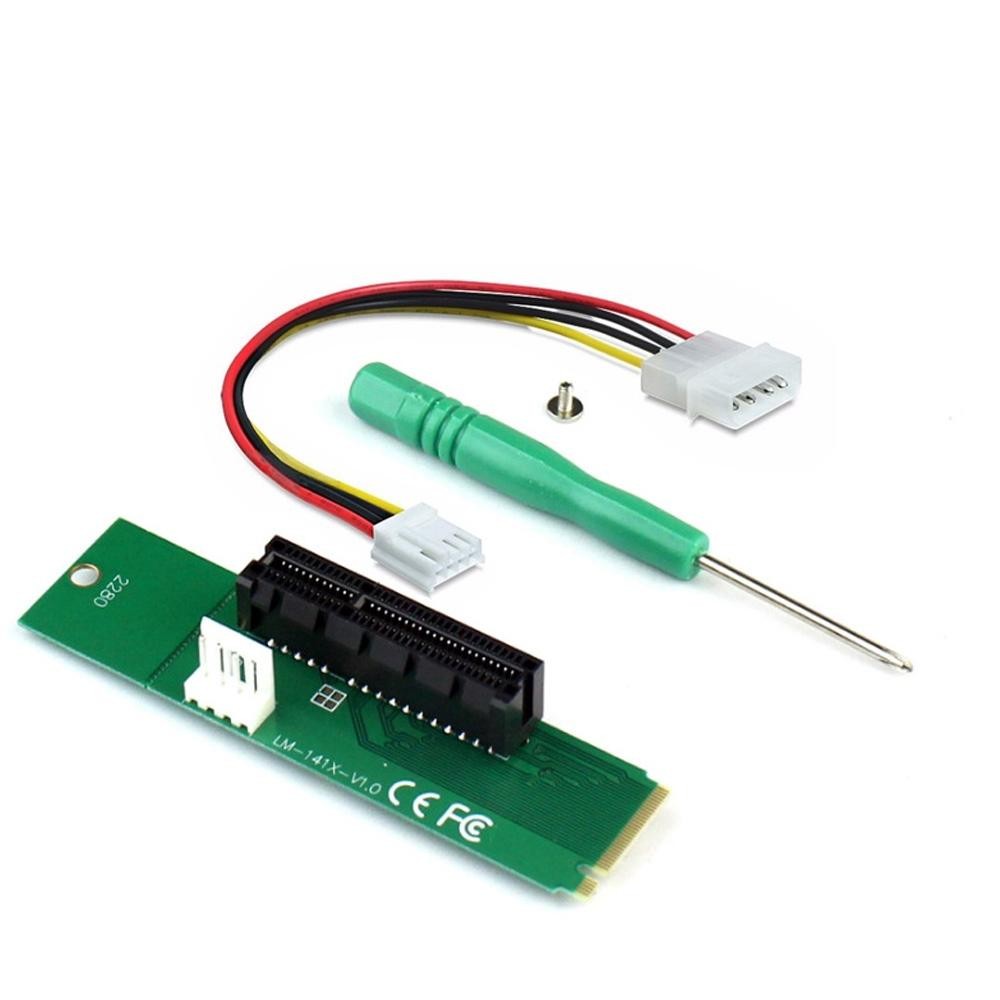 PCI-E 4X Female to NGFF M.2 M Key Male Adapter Converter Card with Power Cable