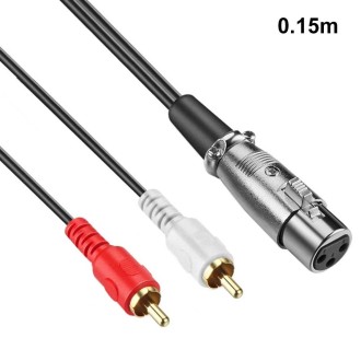 JUNSUNMAY 2 RCA Male to XLR Female Stereo Audio Cable, Cable Length:0.15m