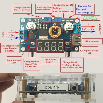 With Housing 5A Constant Voltage Constant Current Buck Module