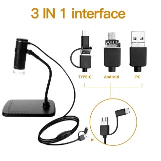 AN104 1000X 3 in 1 Digital Microscope with Helical Tube Bracket