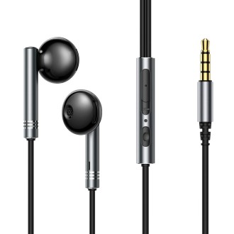 JOYROOM JR-EW06 3.5mm Wire-controlled Metal Half In-ear Gaming Earphone with Microphone (Silver)