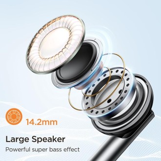 JOYROOM JR-EW06 3.5mm Wire-controlled Metal Half In-ear Gaming Earphone with Microphone (Silver)