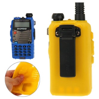 Pure Color Silicone Case for UV-5R Series Walkie Talkies(Yellow)