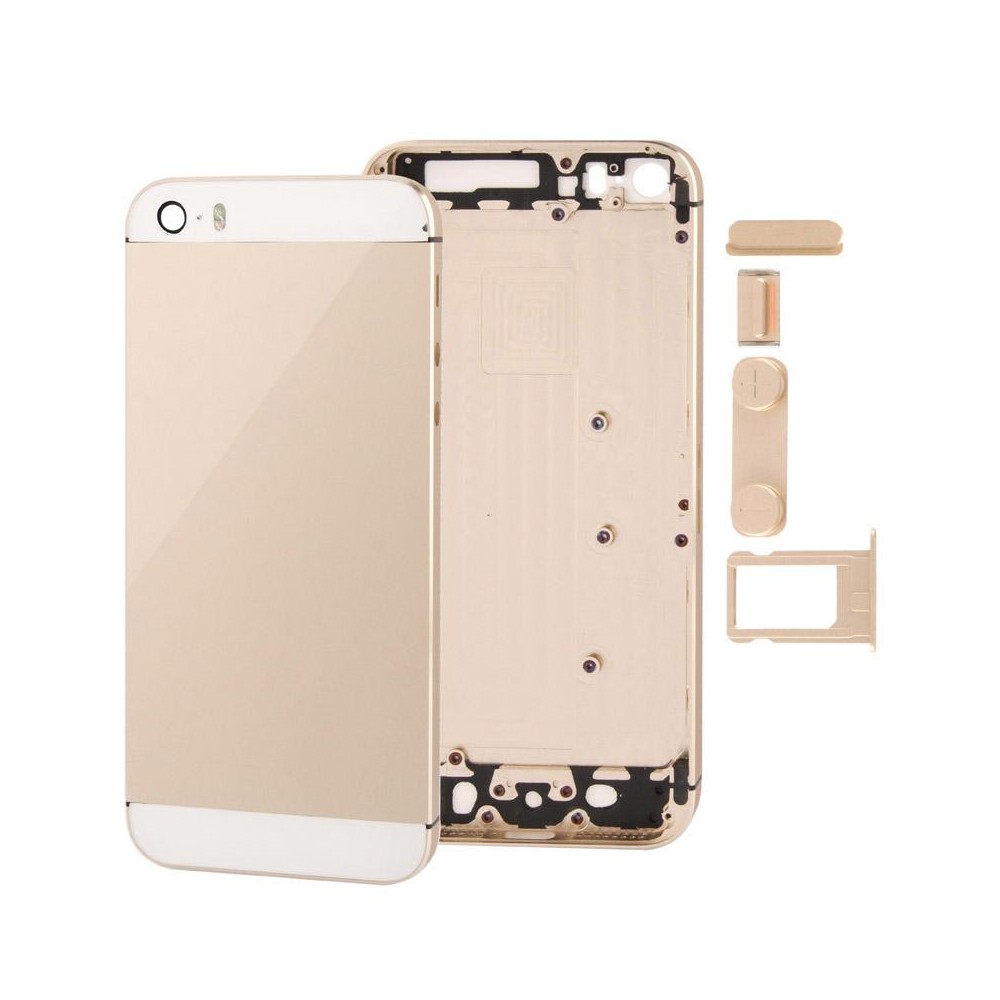 Full Housing Alloy  Back Cover with Mute Button + Power Button + Volume Button + Nano SIM Card Tray for iPhone 5S (Light Gold)