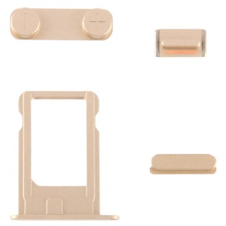 Full Housing Alloy  Back Cover with Mute Button + Power Button + Volume Button + Nano SIM Card Tray for iPhone 5S (Light Gold)