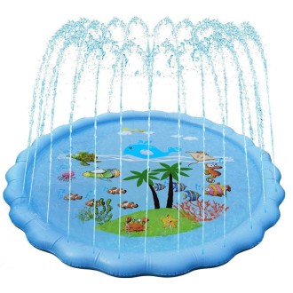 170cm PVC Inflatable Water Spray Pad Children Outdoor Summer Water Toys(Blue Ocean)