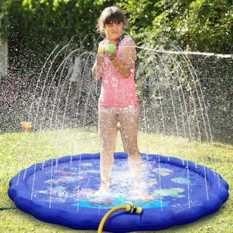 170cm PVC Inflatable Water Spray Pad Children Outdoor Summer Water Toys(Blue Ocean)