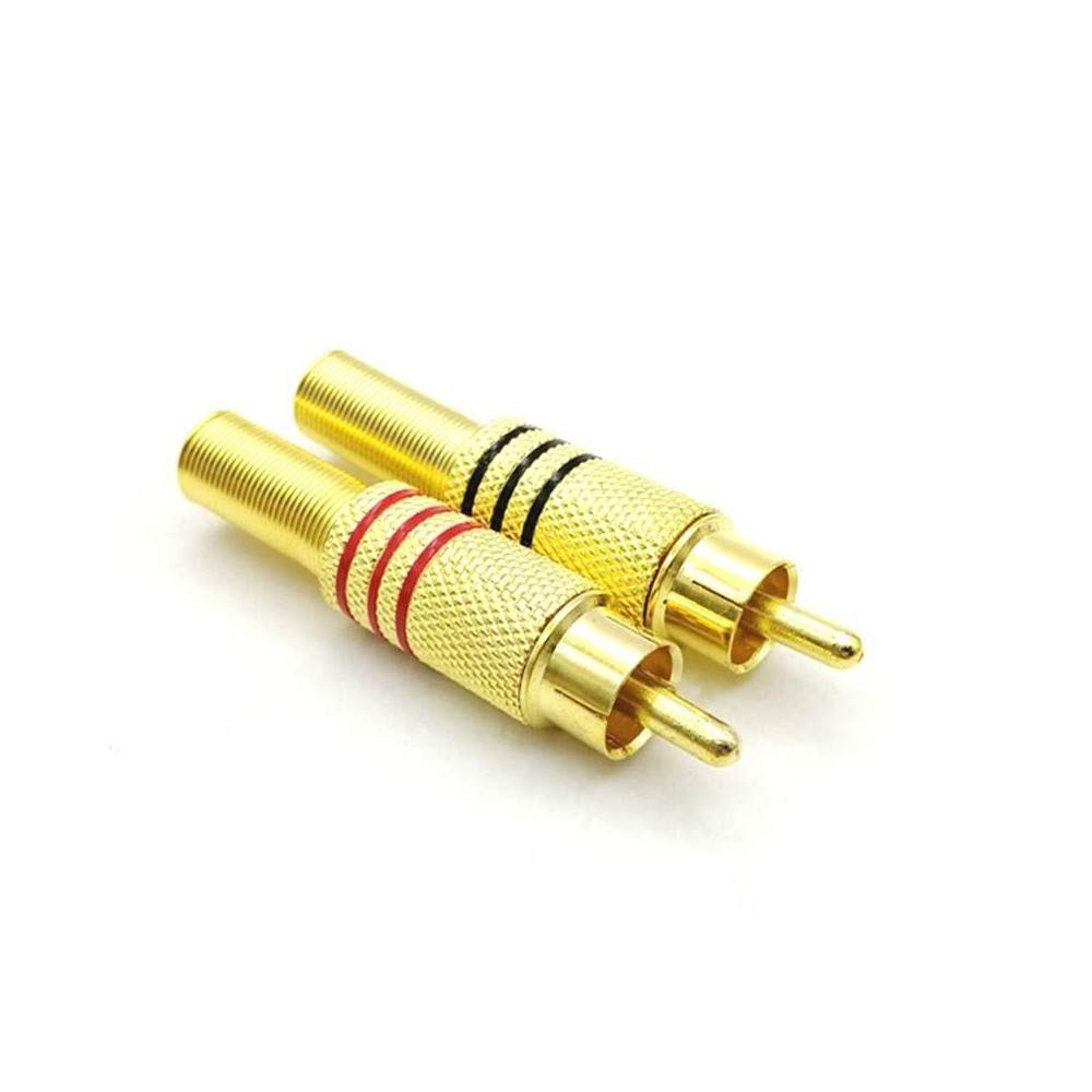 30 PCS / 15 Pairs RCA Lotus Head AV Audio and Video Plug Plum Blossom Plug Lotus Head RCA Head(Color Random Delivery)