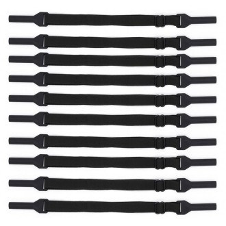 10pcs Long Style Glasses Non-Slip Rope Adjustable Elastic Sports Legs Anti-Drop Fixed Strap(Black)