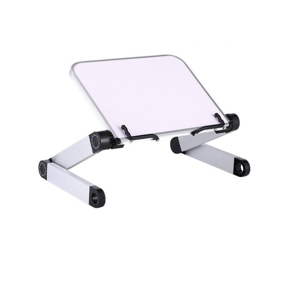 Adjustable Reading Book Bracket Foldable Aluminum Lap Desk Stand, Style:Two sections(White)