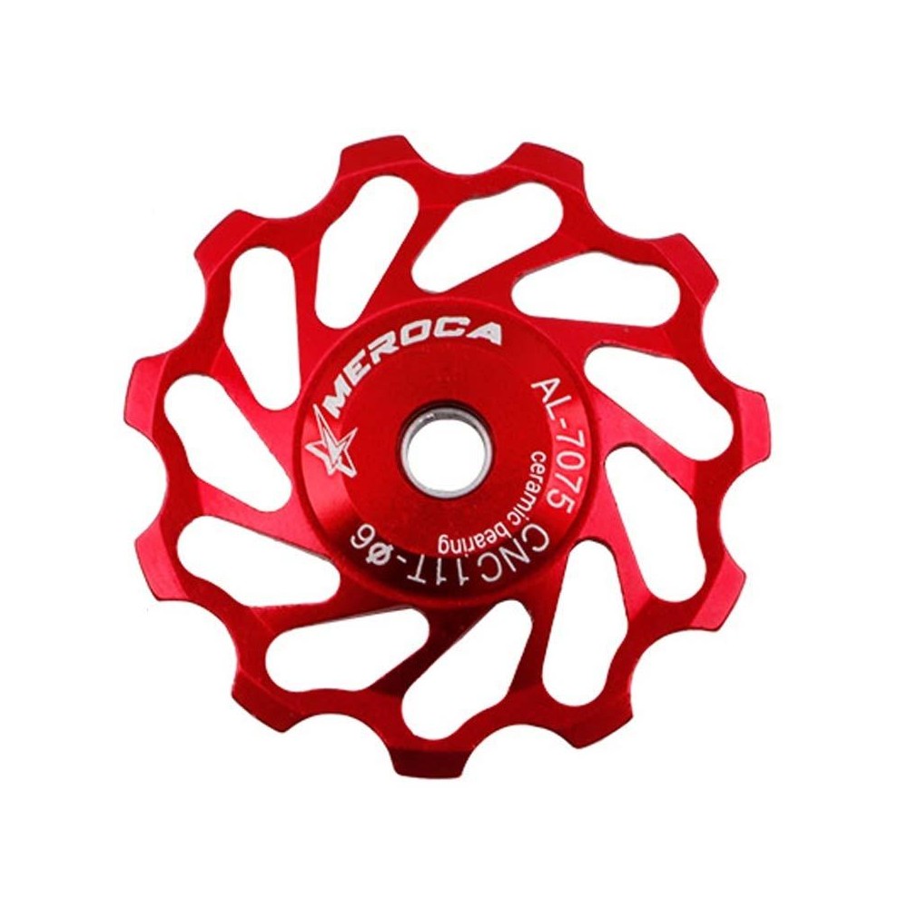 MEROCA Ceramic Bearing Mountain Bike Guide Wheel(13T Red)