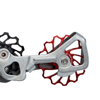 MEROCA Ceramic Bearing Mountain Bike Guide Wheel(13T Red)