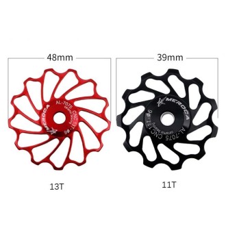 MEROCA Ceramic Bearing Mountain Bike Guide Wheel(13T Red)