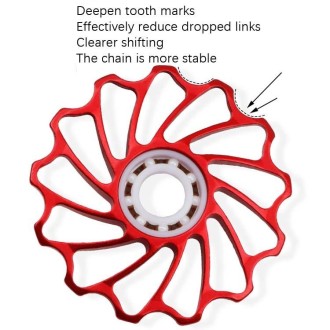 MEROCA Ceramic Bearing Mountain Bike Guide Wheel(13T Red)