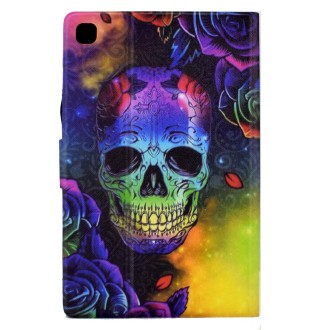 For Samsung Galaxy Tab A 10.1 T510 Coloured Drawing Leather Tablet Case(Skull)