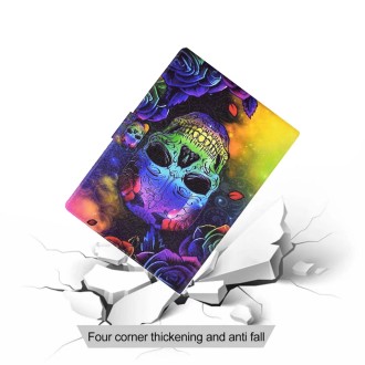 For Samsung Galaxy Tab A 10.1 T510 Coloured Drawing Leather Tablet Case(Skull)