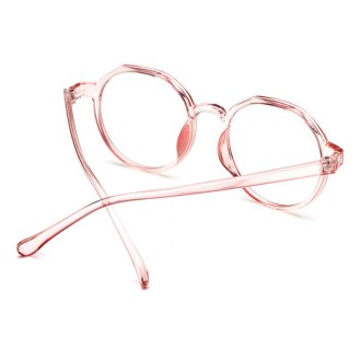 Fashion Eyeglasses Retro TR Frame Plain Glass Spectacles(Pink)