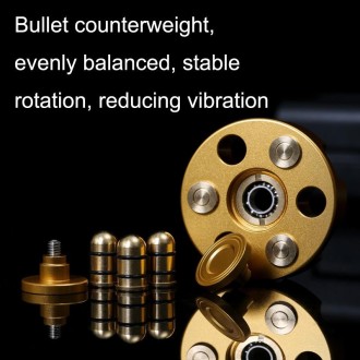 EDC Removable Fingertip Spinner Revolver Clip Pure Brass Stress Relief Toys(Black)