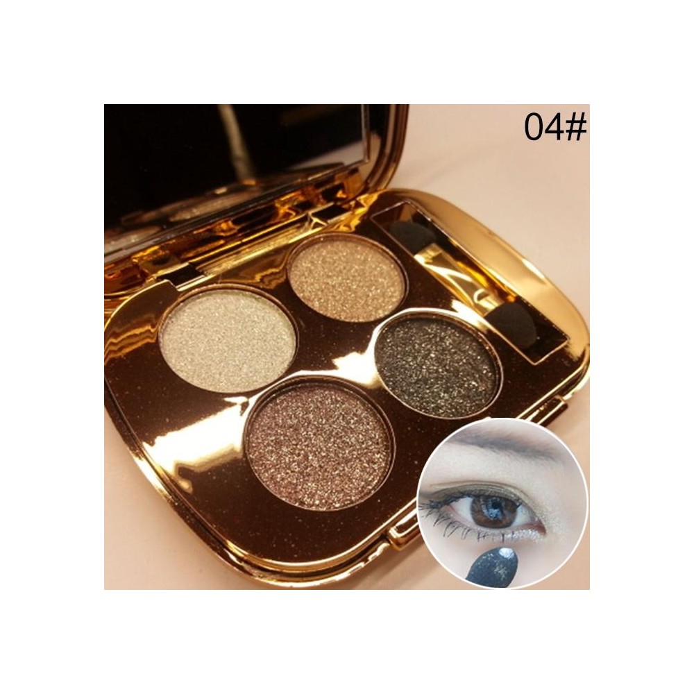 Professional  Eye Makeup Eyeshadow Palette Gold Smoky Cosmetics Makeup Palette Diamond Bright Glitter Eye Shadow(4)