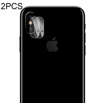 For iPhone X 2pcs ENKAY Hat-Prince 0.2mm 9H Hardness 2.15D Curved Explosion-proof Rear Camera Lens Protector Tempered Glass Prot